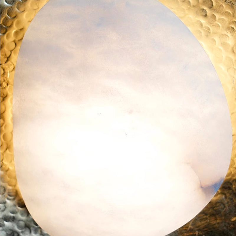 Traditional Round Copper Marble LED Wall Sconce Lamp