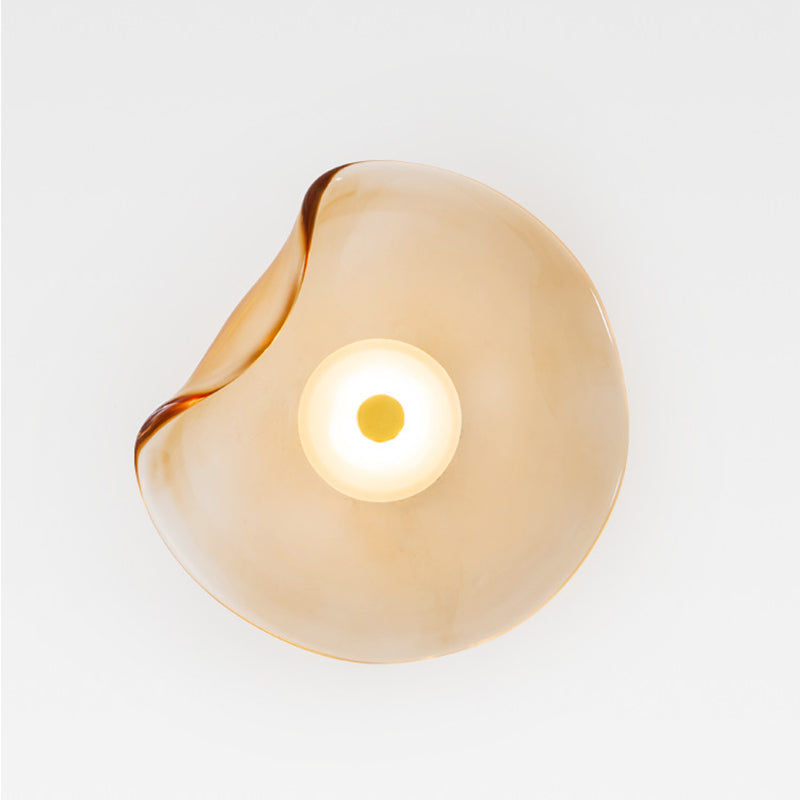 Simplicity Iron Round Glass LED Wall Sconce Lamp