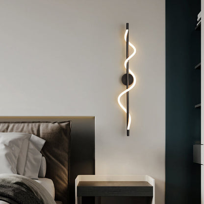 Copper-Plated Curve Long Bar Copper LED Wall Sconce Lamp