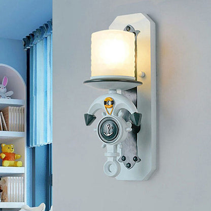 Mediterranean Iron Ship Anchor 1/2-Light Wall Sconce Lamp
