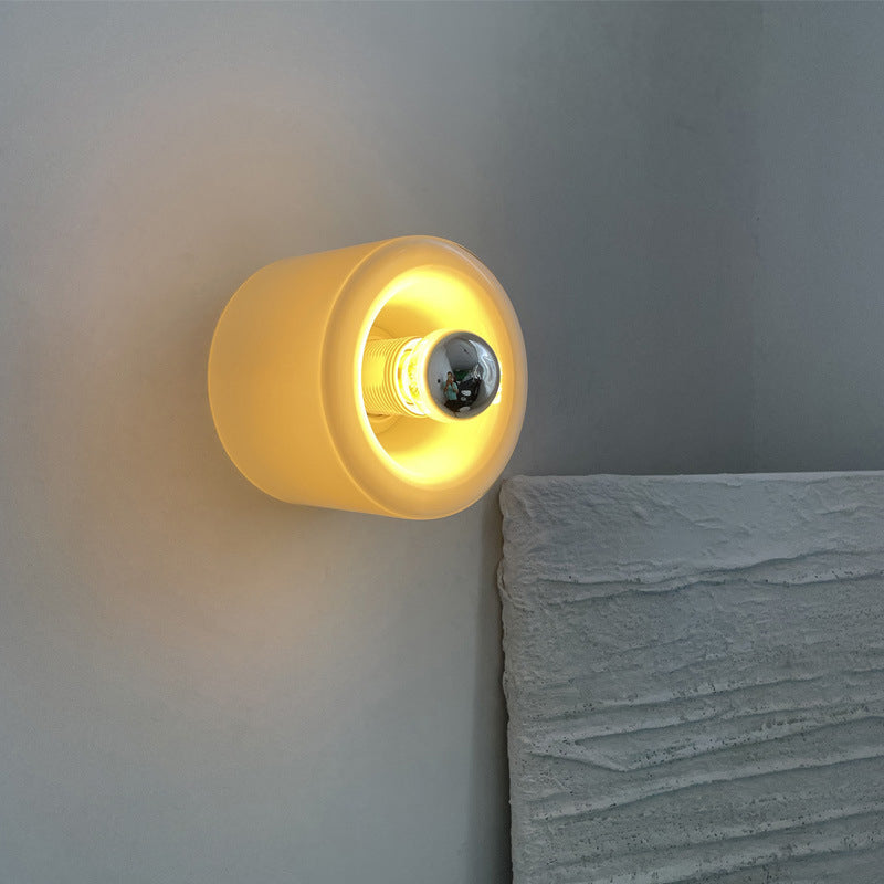 Simplicity Cylinder Iron Glass 1-Light Wall Sconce Lamp