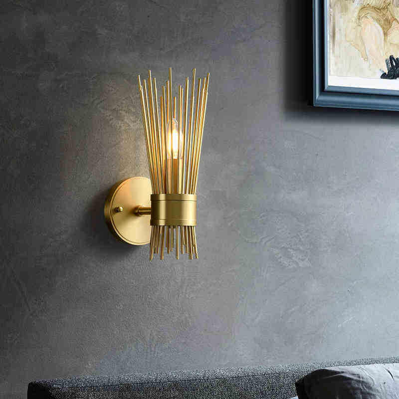 Luxury Copper Branch Column 1/2 Light Wall Sconce Lamp