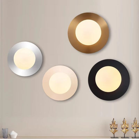 Minimalist Round Orb Iron Glass 1-Light Wall Sconce Lamp