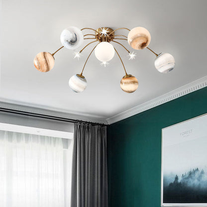 Contemporary Moon Ceiling Light