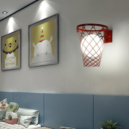 Deco Iron Glass Basketball Hoop 1-Light Wall Sconce Lamp