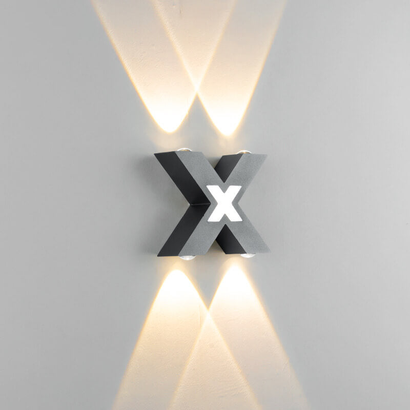 Minimalist Waterproof X-Shape Aluminum LED Wall Sconce Lamp