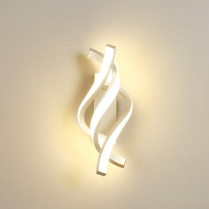 Creative Aluminum Spiral Strip Design LED Wall Sconce Lamp