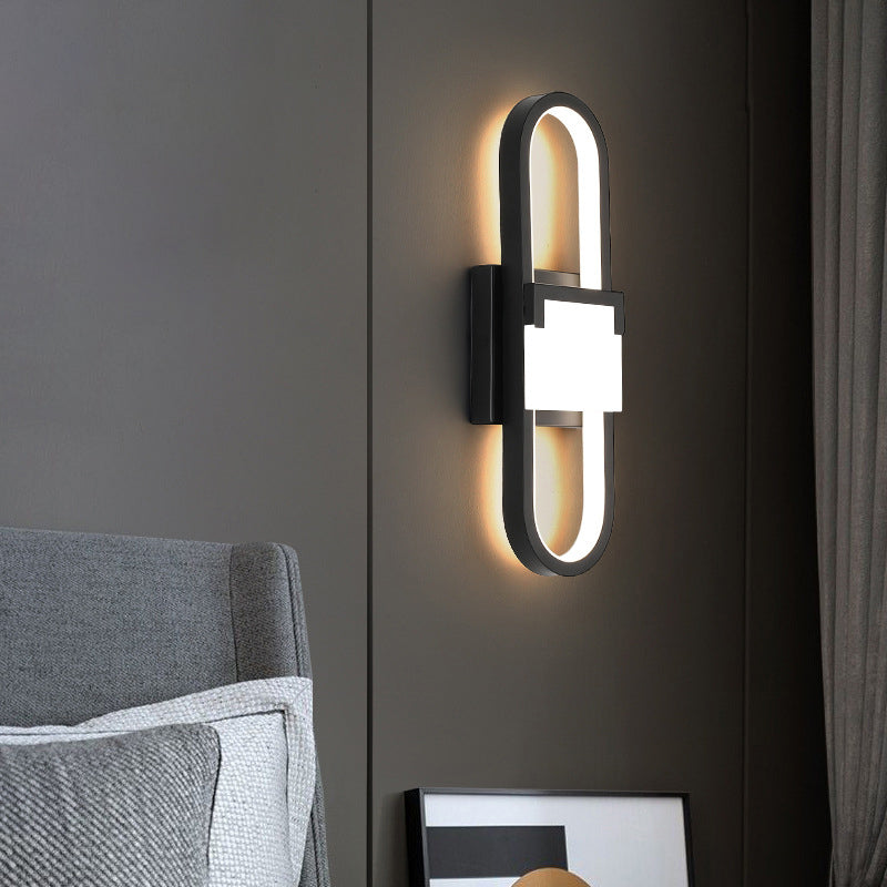 Oval Rectangle Iron Aluminum LED Wall Sconce Lamp