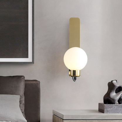 Scandinavian Stainless Steel Glass 1-Light Wall Sconce Lamp