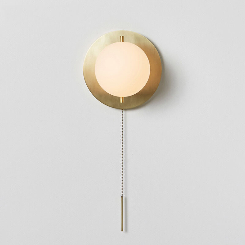 Light Luxury Copper Glass Ball 1-Light Wall Sconce Lamp