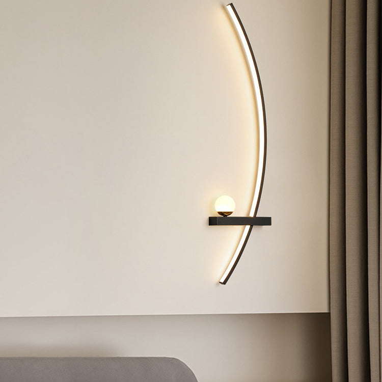 Curved Spherical Iron Silicone LED Wall Sconce Lamp