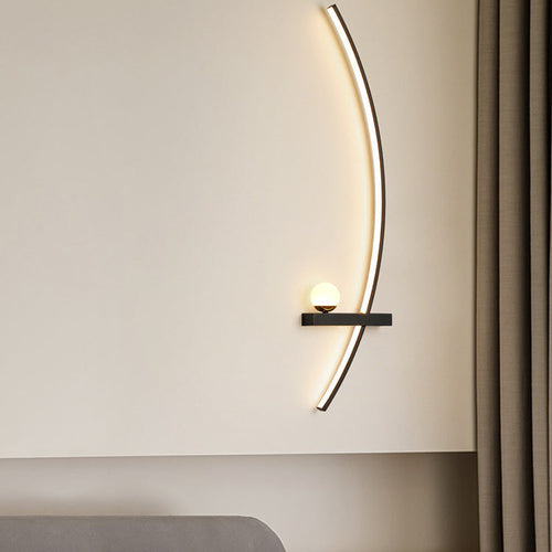 Curved Spherical Iron Silicone LED Wall Sconce Lamp