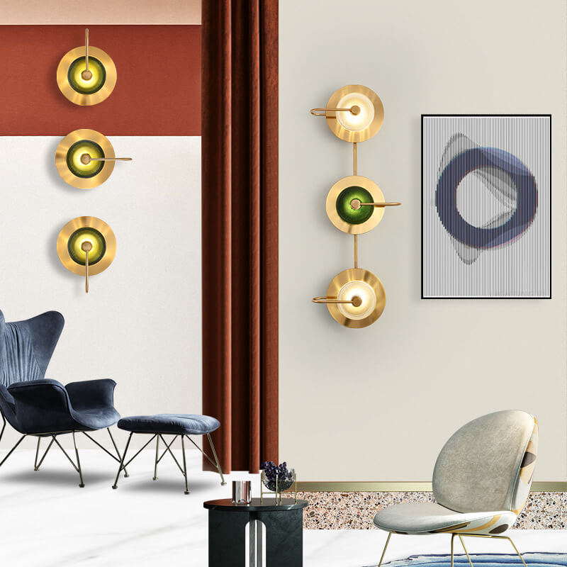 Modern Luxury Iron Glass Round LED Wall Sconce Lamp