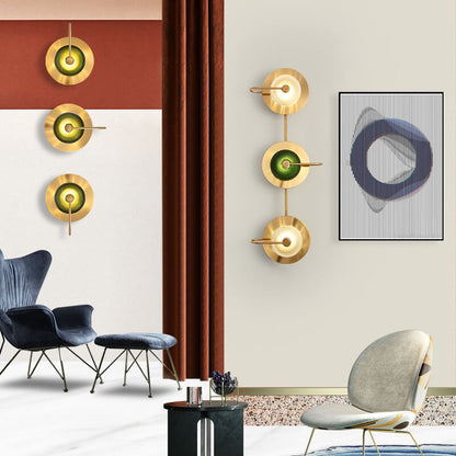 Modern Luxury Iron Glass Round LED Wall Sconce Lamp