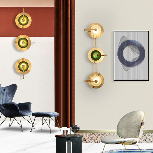 Modern Luxury Iron Glass Round LED Wall Sconce Lamp
