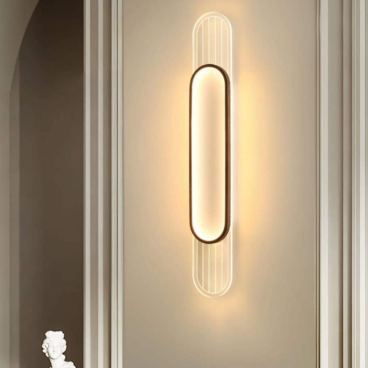 Nordic Iron Acrylic Strip Elliptical LED Wall Sconce Lamp