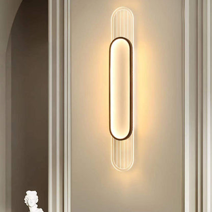 Nordic Iron Acrylic Strip Elliptical LED Wall Sconce Lamp