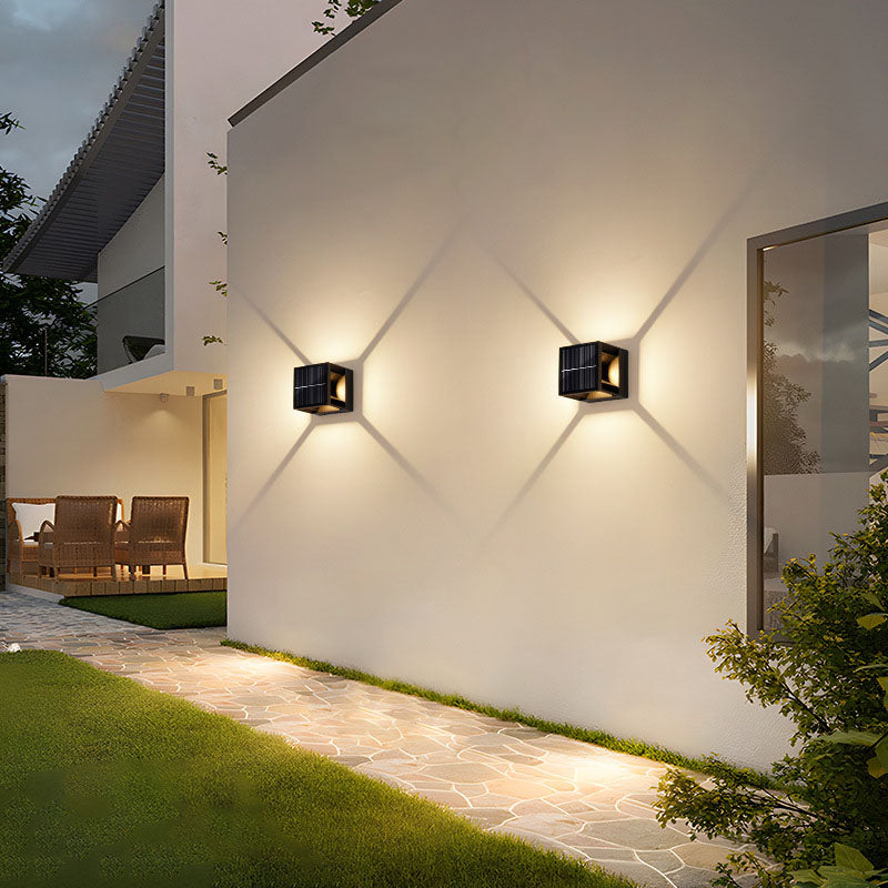 Solar Square Striped Aluminum LED Wall Sconce Lamp