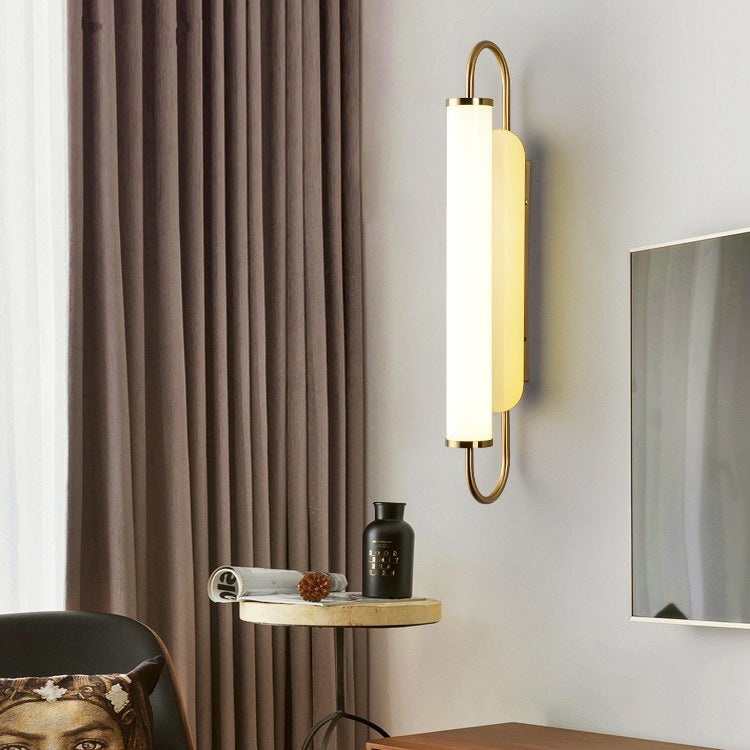 Nordic Iron Acrylic Cylinder Strip LED Wall Sconce Lamp