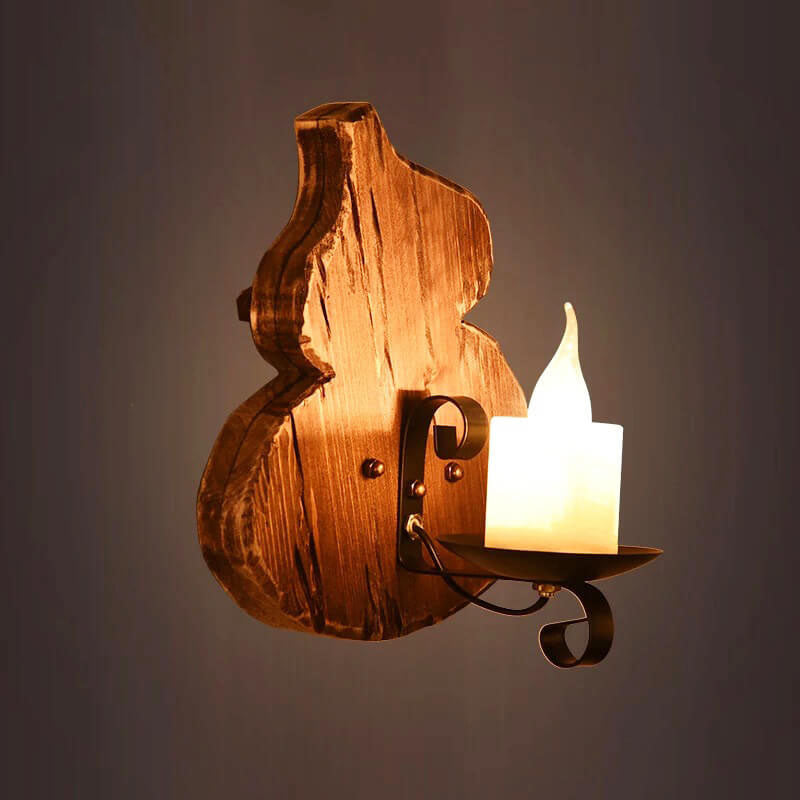 Rubberwood Glass Horse Lamp Iron 1-Light Wall Sconce Lamp