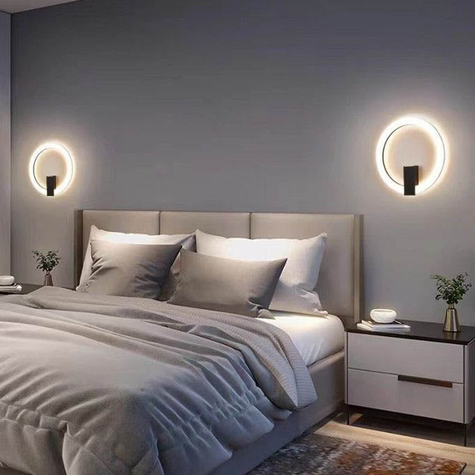 Minimalist Round Iron Aluminum PVC LED Wall Sconce Lamp