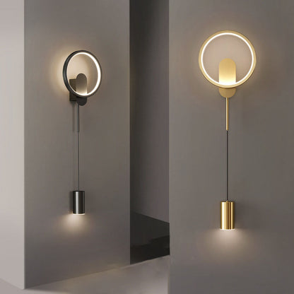 Luxury Wrought Iron Acrylic Cylinder LED Wall Sconce Lamp