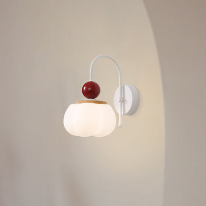Bellflower Orb Disc Base Iron PE 1-Light Wall Sconce Lamp