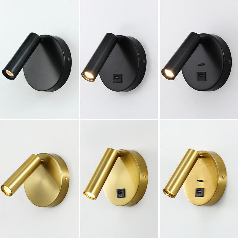 Rotatable Cylinder Aluminum Iron LED Wall Sconce Lamp