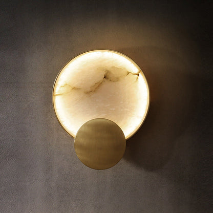 Contemporary Nordic Metal Marble Round LED Wall Sconce Lamp