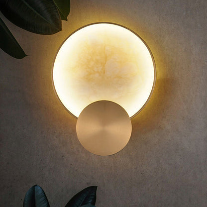 Contemporary Nordic Metal Marble Round LED Wall Sconce Lamp
