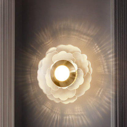 Light Pattern Round Iron Acrylic LED Wall Sconce Lamp