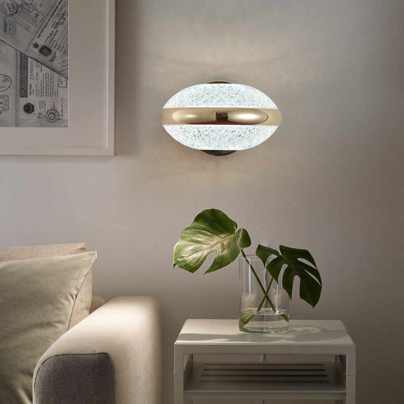 Luxury Iron PMMA Elliptical Round LED Wall Sconce Lamp