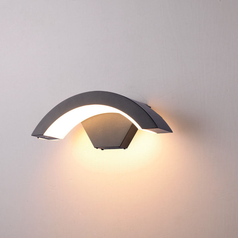 Waterproof Sensor Aluminum Moon Shape LED Wall Sconce Lamp