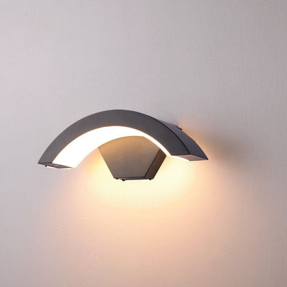 Waterproof Sensor Aluminum Moon Shape LED Wall Sconce Lamp