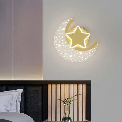Simplicity Aluminum Acrylic Moon Star LED Wall Sconce Lamp