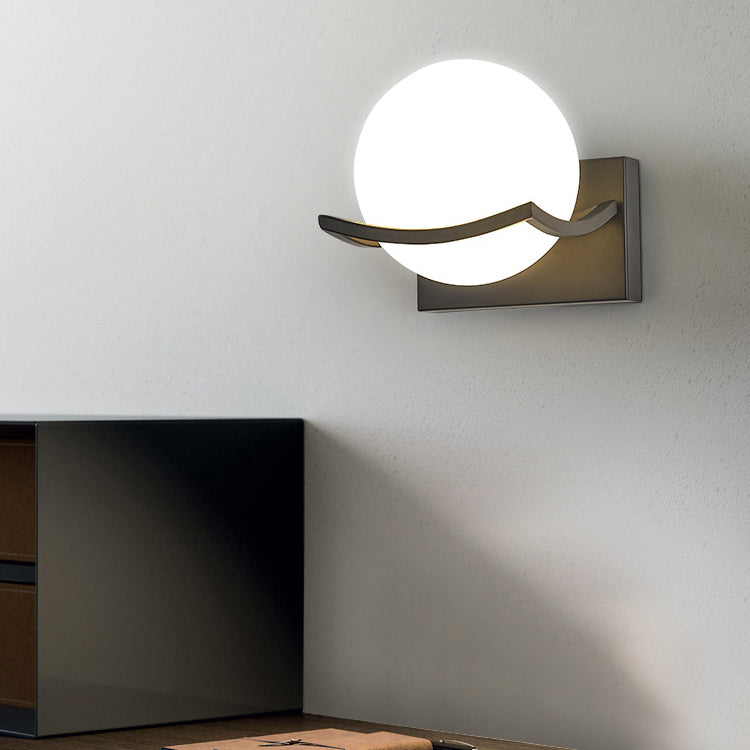 Simplicity Glass Ball Shade 1-Light Wall Sconce Lamp
