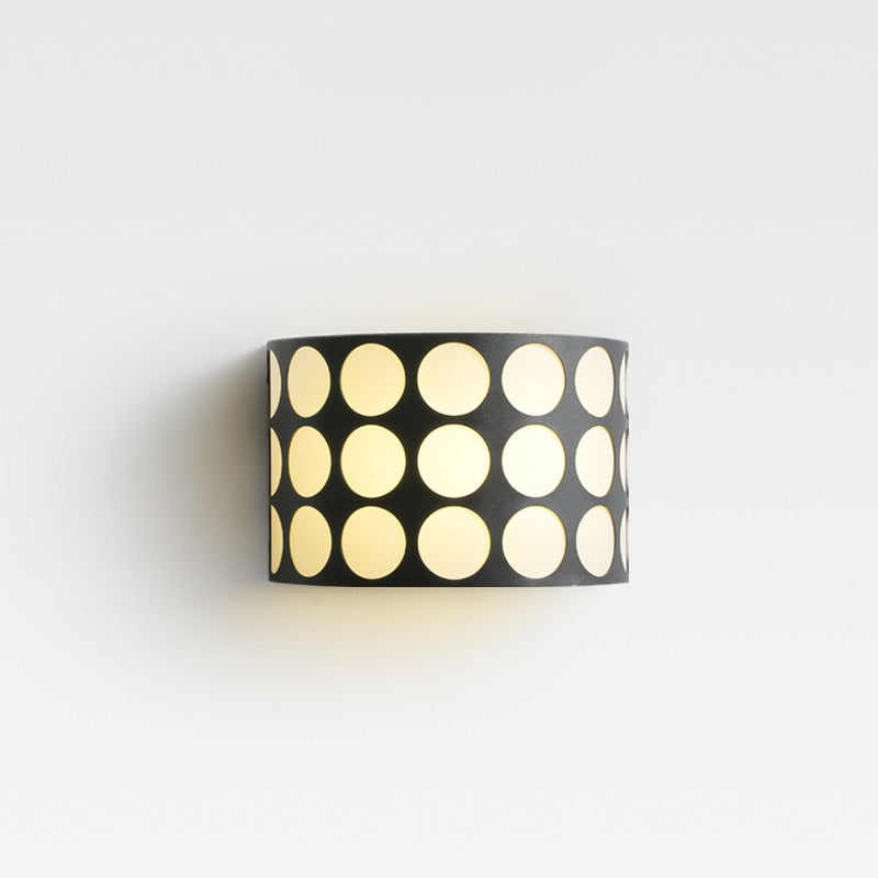 Scandinavian Cylinder Dot Fabric Iron LED Wall Sconce Lamp