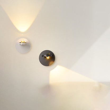 Round Iron Aluminum Rotatable LED Wall Sconce Lamp