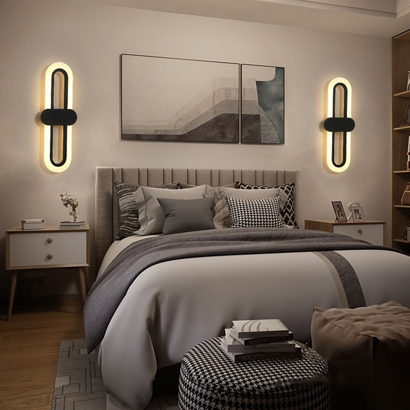 Simplicity Oval Iron Acrylic LED Wall Sconce Lamp