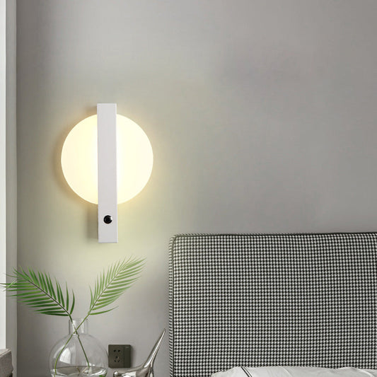 Round Rectangle Iron Aluminum Acrylic LED Wall Sconce Lamp