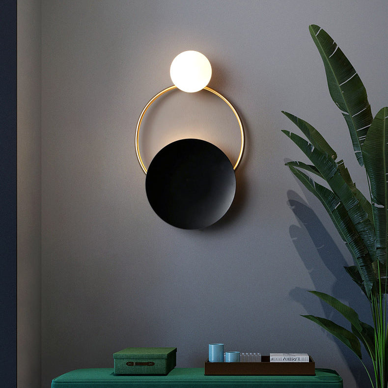 Nordic Iron Glass Round Ball 1-Light Wall Sconce Lamp