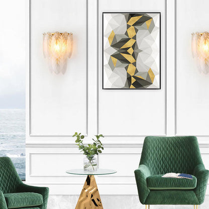 Light Feather Iron Glass 2/3-Light Wall Sconce Lamp