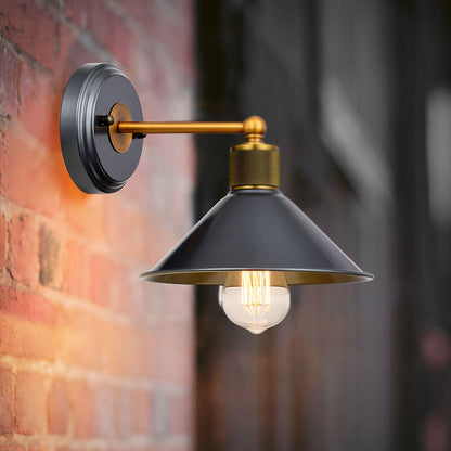 Aluminum Wrought Iron Lampshade 1-Light Wall Sconce Lamp