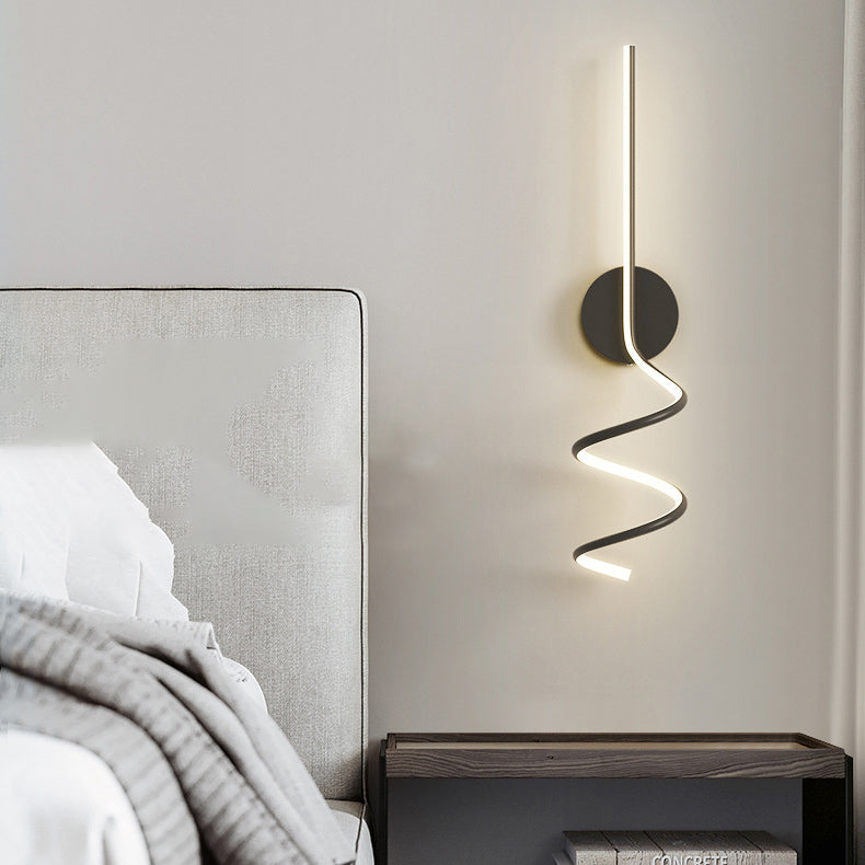 Modern Minimalist Spiral Aluminum Iron LED Wall Sconce Lamp