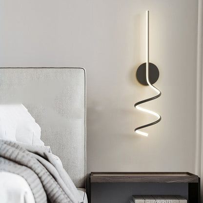 Modern Minimalist Spiral Aluminum Iron LED Wall Sconce Lamp