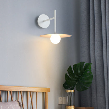 Solid Color Round Hardware Glass 1-Light Wall Sconce Lamp