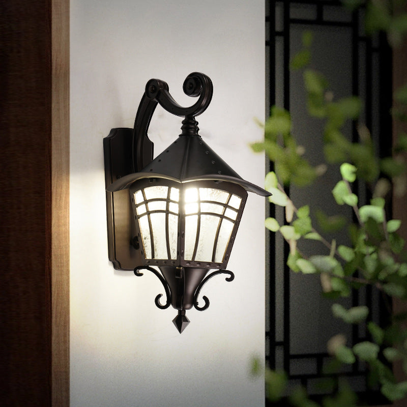 Waterproof Glass Cone Cylinder 1-Light Wall Sconce Lamp