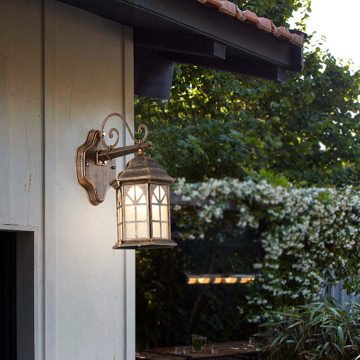 Solar Glass Cylinder House 1-Light Wall Sconce Lamp