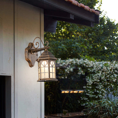 Solar Glass Cylinder House 1-Light Wall Sconce Lamp