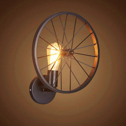 Retro Industrial 1-Light Wind Wheel Wall Lamp